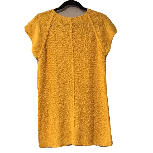 Anne Pinkerton Yellow Sweater Dress Tunic Raw Edge - Picture 3 of 9